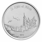 EC8 - St. Kitts and Nevis Sunken Ship 1 oz 2021, Verzenden, Losse munt, Zilver