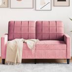 vidaXL Tweezitsbank 120 cm fluweel roze, Huis en Inrichting, Banken | Bankstellen, Verzenden, Nieuw, Tweepersoons, Stof