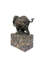 Beeldje - Olifant - Brons, Marmer