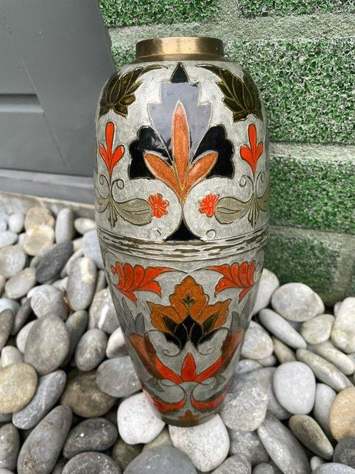 Vaas  - Messing - Handgemaakt Cloisonné, Antiek en Kunst, Curiosa en Brocante