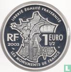 Frankrijk 1½ euro 2003 (PROOF) Château de Chambord, 1 euro, Verzenden, Goud, Frankrijk