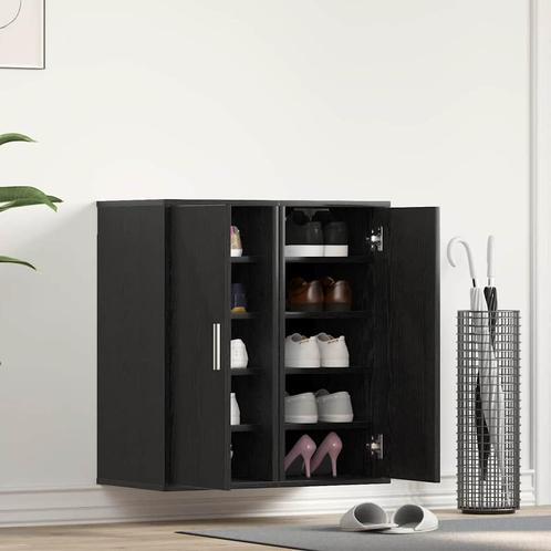 vidaXL Schoenenkasten 32x35x70 cm spaanplaat 2 st zwart, Huis en Inrichting, Kasten | Schoenenrekken, Nieuw, Verzenden