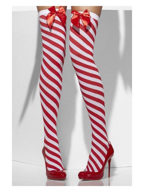 Kerst zuurstok kousen  met strik, Kleding | Dames, Carnavalskleding en Feestkleding, Nieuw, Ophalen of Verzenden