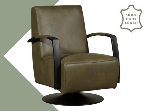 Leren draaifauteuil Mood - Granada Moss (olijf/groen) -, Huis en Inrichting, Stoelen, Eén, Nieuw, Leer, Ophalen of Verzenden
