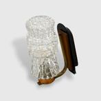 Vintage wandlamp - hout, glas jaren 50/60 | 01266, Huis en Inrichting, Lampen | Wandlampen, Zo goed als nieuw, Glas, Vintage