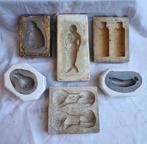 Zes unieke antieke/oude stenen chocolade/marsepein vormen: