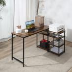 Hoekbureau - Rustiek design - Met lade en rek - Bruin, Huis en Inrichting, Bureaus, Ophalen of Verzenden, Nieuw