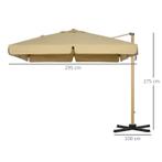 Parasol, Vrijdragende Parasol, Kantelbaar, In Hoogte Verstel, Tuin en Terras, Parasols, Nieuw, Verzenden