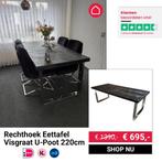 50% KORTING!!! Rechthoek Tafel Zwart Visgraat 220CM