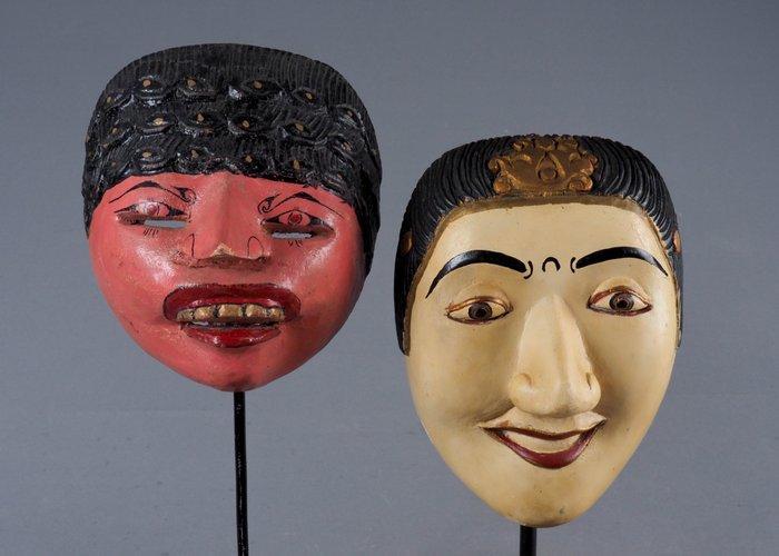 Wayang Topèng maskers - Java Indonesië (Zonder minimumprijs), Antiek en Kunst, Kunst | Niet-Westerse kunst