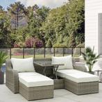 TRUUSK 3-dlg. Polyrattan Tuinmeubelset, Loungeset Met Bijzet, Verzenden, Nieuw