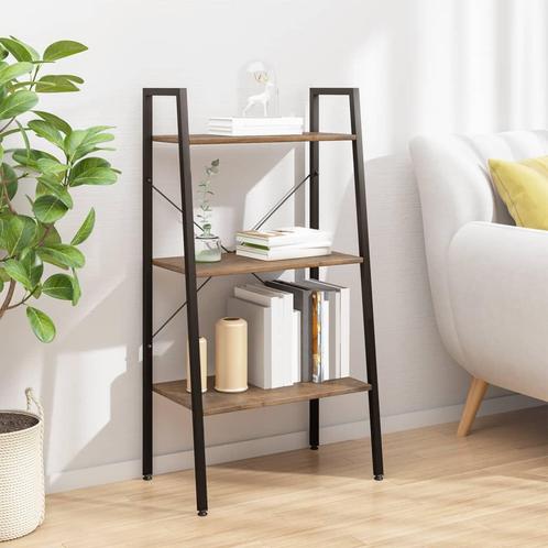 vidaXL Opbergmeubel met 3 lagen 56x35x108 cm donkerbruin en, Huis en Inrichting, Kasten | Boekenkasten, 25 tot 50 cm, Nieuw, Overige houtsoorten