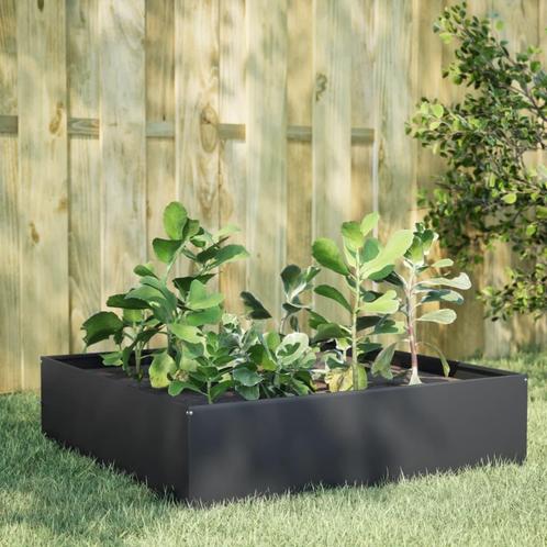 vidaXL Plantenbak verhoogd 100x100x25 cm staal, Tuin en Terras, Bloembakken en Plantenbakken, Nieuw, Metaal, Verzenden