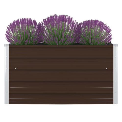 vidaXL Plantenbak verhoogd 100x100x45 cm gegalvaniseerd, Tuin en Terras, Bloembakken en Plantenbakken, 100 cm of meer, Nieuw, Metaal