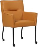 Lichtcognac leren moderne eetkamerstoel - Toledo Leer Sabbia, Huis en Inrichting, Stoelen, Overige kleuren, Nieuw, Leer, Ophalen of Verzenden