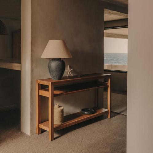 *WOONWINKEL* Kave Home Sashi Japandi Sidetable Donker Teak H, Huis en Inrichting, Tafels | Sidetables, Nieuw, Verzenden