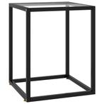 vidaXL Salontafel met gehard glas 40x40x50 cm zwart, Minder dan 50 cm, 50 tot 100 cm, 50 tot 75 cm, Verzenden
