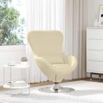 vidaXL Eivormige stoel Crème Stof, Huis en Inrichting, Fauteuils, Verzenden, Nieuw