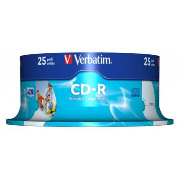 Verbatim CD-R AZO Wide Inkjet Printable discs op