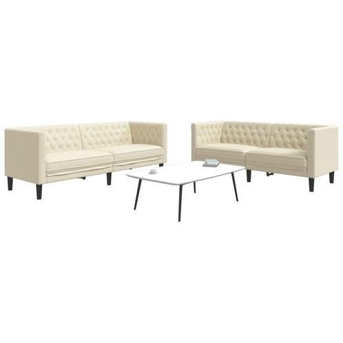 vidaXL 2-delige Loungeset Chesterfield-stijl kunstleer, Huis en Inrichting, Banken | Bankstellen, Nieuw, Leer, Vierpersoons of meer