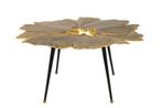 Decoratieve salontafel GINKGO 95cm goud zwart handgemaakt, Ophalen of Verzenden, Nieuw