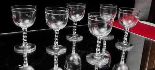 Drinkglas (6) - zeldzaam antiek geblazen glazen - Glas, Antiek en Kunst, Antiek | Glas en Kristal