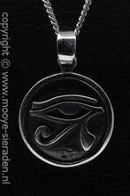 Zilveren Oog van Horus gezwart ketting hanger, Sieraden, Tassen en Uiterlijk, Verzenden, Nieuw