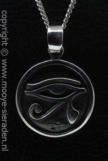Zilveren Oog van Horus gezwart ketting hanger, Sieraden, Tassen en Uiterlijk, Kettinghangers, Verzenden