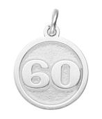 Zilveren cijfer 60 rond mat-glans kettinghanger, Sieraden, Tassen en Uiterlijk, Kettinghangers, Verzenden, Nieuw