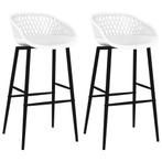 vidaXL Barstoelen 2 st wit, Verzenden, Nieuw