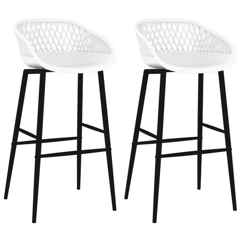 vidaXL Barstoelen 2 st wit, Huis en Inrichting, Barkrukken, Nieuw, Verzenden