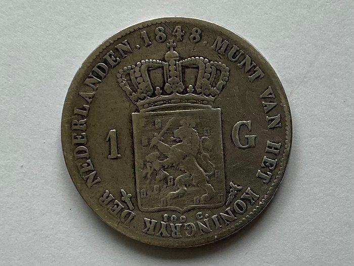 Nederland. Willem II. 1 Gulden 1848 (Zonder Minimumprijs), Postzegels en Munten, Munten | Nederland