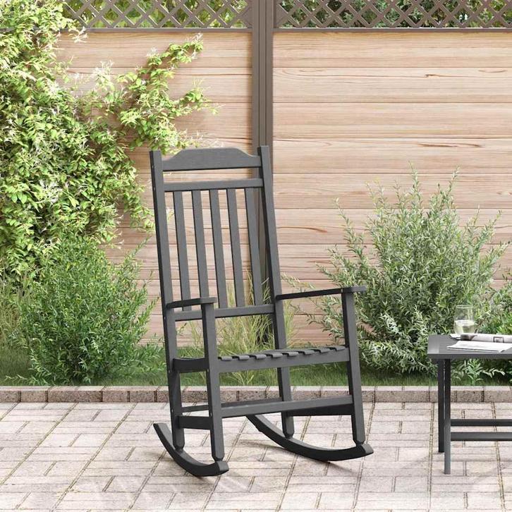 vidaXL Schommelstoel Zwart 65 x 84 x 114 cm Polyetheen, Tuin en Terras, Tuinstoelen, Nieuw, Verzenden
