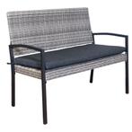 Tuinbank York 2 Personen Wicker Bank 118cm, Verzenden, Nieuw, Hout