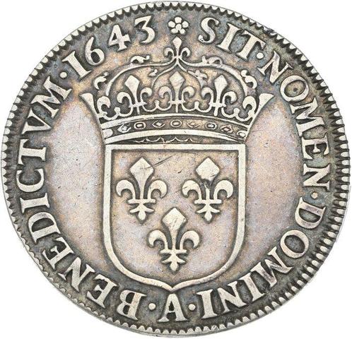Frankrijk. Louis XIV (1643-1715). 1/4 Écu 1643-A, Paris, Postzegels en Munten, Munten | Europa | Euromunten