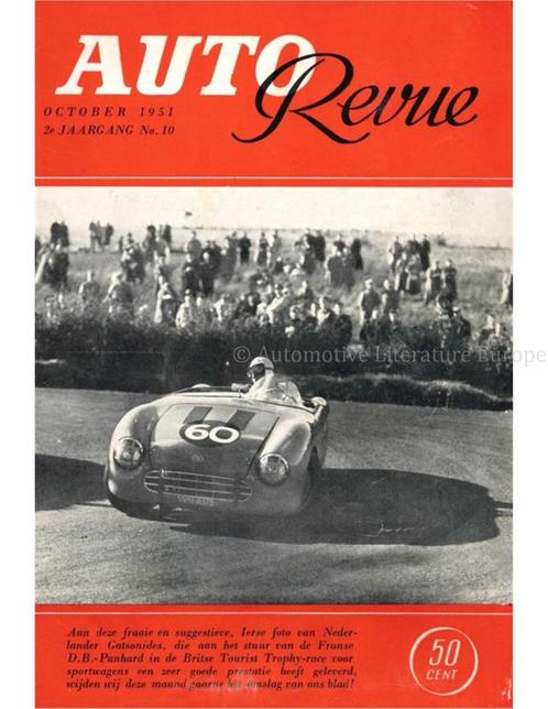 1951 AUTO REVUE MAGAZINE 10 NEDERLANDS, Boeken, Auto's | Folders en Tijdschriften