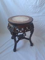 Bijzettafel - hocker - hard hout, Marmer