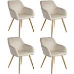 Eetkamerstoel Marilyn fluweellook, gouden poten - creme/goud, Huis en Inrichting, Stoelen, Verzenden, Nieuw