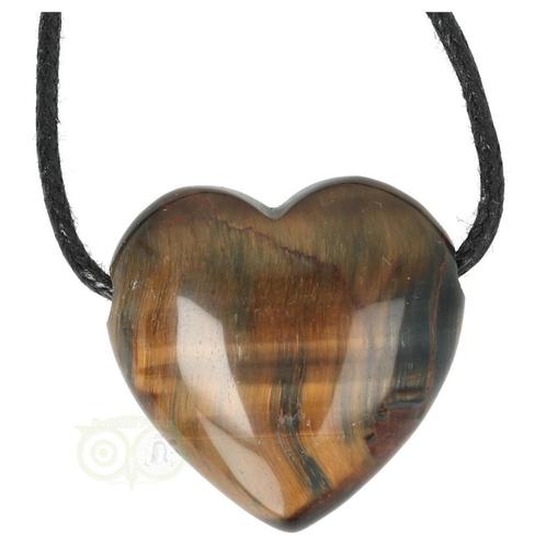Valkenoog ( Blauwe Tijgeroog )  hart hanger Nr 18, Sieraden, Tassen en Uiterlijk, Edelstenen, Nieuw, Verzenden