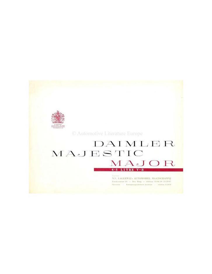 1960 DAIMLER MAJESTIC MAJOR BROCHURE ENGELS, Boeken, Auto's | Folders en Tijdschriften