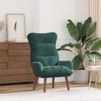 vidaXL Lounge Stoel Donkergroen Velours, Huis en Inrichting, Fauteuils, Verzenden, Nieuw