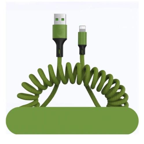 Gekrulde Micro-USB Oplaadkabel - 5A Spiraal Veer Datakabel, Telecommunicatie, Mobiele telefoons | Telefoon-opladers, Nieuw, Verzenden