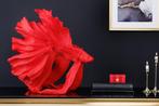Design decoratief figuur vechtende vis CROWNTAIL 65cm rood, Huis en Inrichting, Woonaccessoires | Vazen, Ophalen of Verzenden
