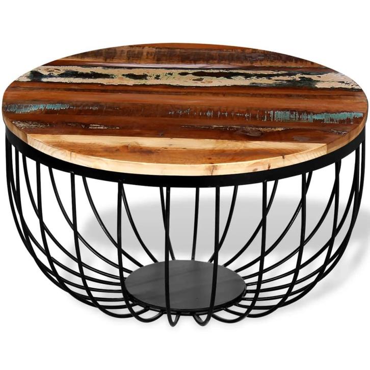 vidaXL Salontafel massief gerecycled hout, Huis en Inrichting, Tafels | Salontafels, Nieuw, 50 tot 100 cm, Overige houtsoorten