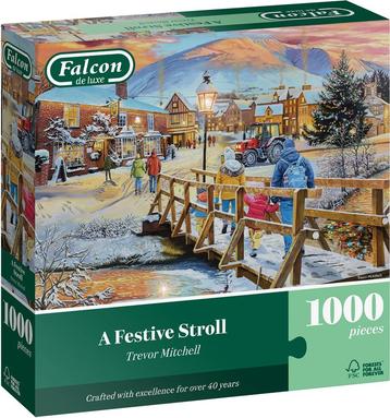 A Festive Stroll Puzzel (1000 stukjes) | Falcon - Puzzels beschikbaar voor biedingen