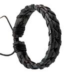 Fako Bijoux® - Armband - Leder - Twister - Zwart, Sieraden, Tassen en Uiterlijk, Armbanden, Nieuw, Verzenden