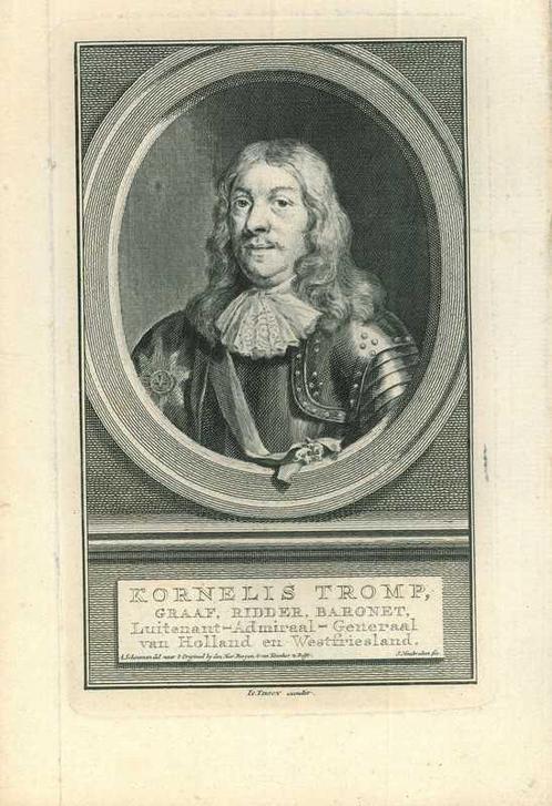 Portrait of Cornelis Maartenszoon Tromp, Antiek en Kunst, Kunst | Etsen en Gravures