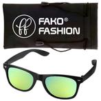 Fako Fashion® - Zonnebril - Mat Zwart - Spiegel Goud, Sieraden, Tassen en Uiterlijk, Zonnebrillen en Brillen | Dames, Nieuw, Verzenden