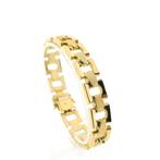 Gouden Bismarck schakel armband | 19 cm (schakelarmband), Ophalen of Verzenden, Gebruikt, Overige kleuren, Goud