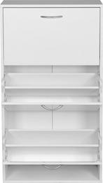 MIADOMODO- Schoenenkast - 3 kleppen, wit, smal, MDF, (W/H/D), Huis en Inrichting, Kasten | Computermeubels, Verzenden, Nieuw